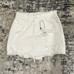 Distressed Denim Skirt